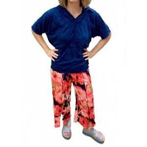 NEW VINE STREET crinkle straight leg pant in coral print